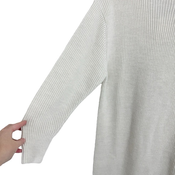 Quince Australian Merino Wool Relaxed Turtleneck Sweater Dress Cream L NWT - Picture 6 of 12